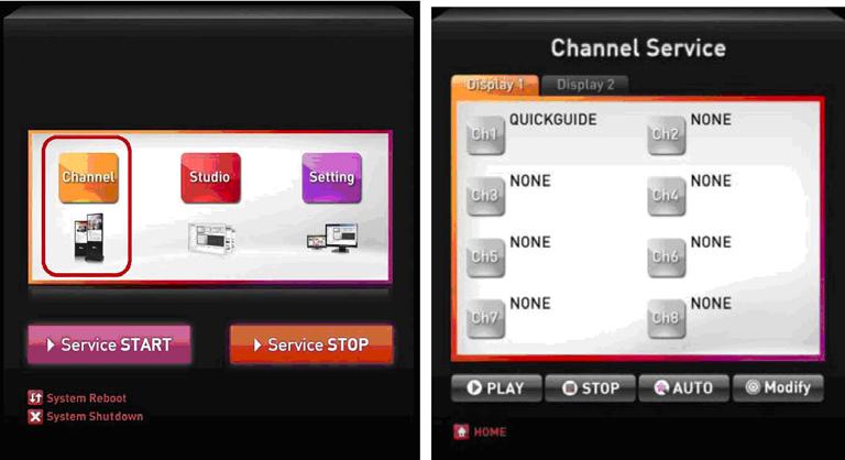 2.2 Channel Service Introduction of the Channel Service Select the Channel menu in the HOME, and the following Channel Service screen will appear.