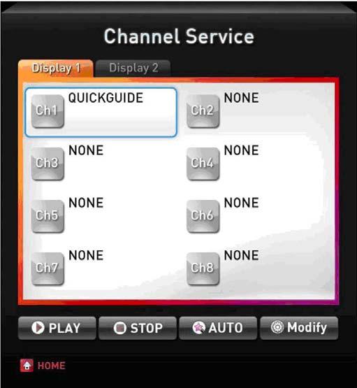 If you want to finish setting the channel, Press the Exit button, you can go back to the Channel Service screen, 4 In the Channel Service, you can check the