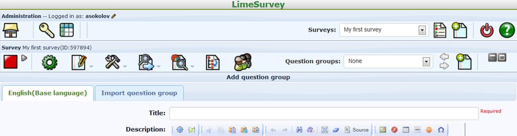 Creating Questions To create a new question Click Add new question button on the Question Group Toolbar. Here is a list of question settings: Question code unique identifier of the questions.