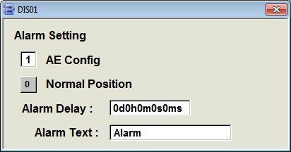 be generated If AE Config is set to 1, alarm will be generated if the Value stays in abnormal position longer than alarm delay time.