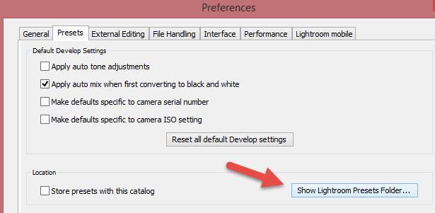 Step 4 Click on preferences and then click on presets tab.