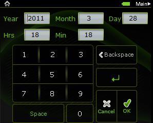 Setting the Date and Time Tap Setup Date and Time Use the virtual keypad to tap in the Date and Time Tap ok Note: You need to set