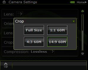 Crop Settings (for Aptus-II 12) You can choose between several crop ratios.