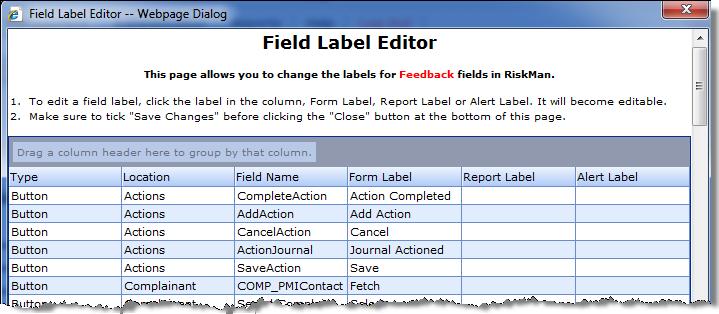 Site f Risk in the Risk Register Site n the Quality Activity frm Site where Feedback is initiated in Feedback* Press Save when cmplete *Nte: