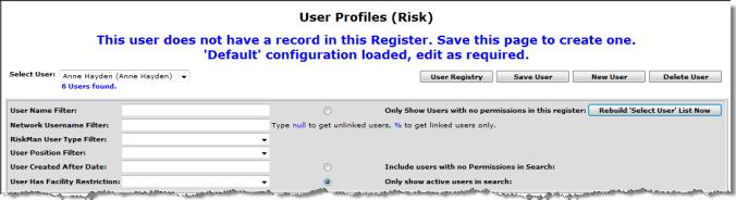 Risk Tab In our scenario, users are not automatically activated under the Risk Tab. 1. Click on the Risk tab 2.