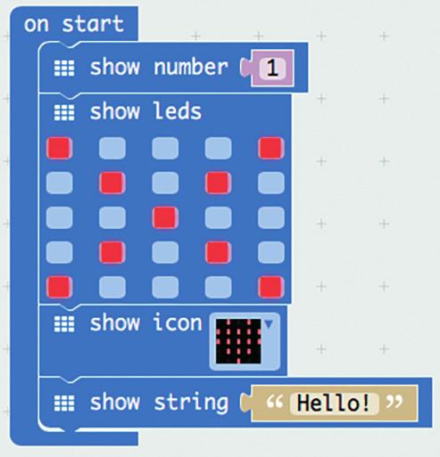 KS3 Using Input and Output Writing to the display The micro:bit can display numbers, text and