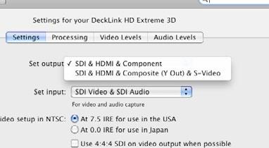 13 Blackmagic Software Setting Blackmagic Preferences DeckLink video and audio output connections All of the video and audio outputs of DeckLink cards are active all of the time and the only choice