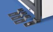 7 1 set doubleprorack Base Fixing - For use in conjunction with levelling feet Material / Finish Sheet steel, black zinc-passivated 4 Base fixings Screws and