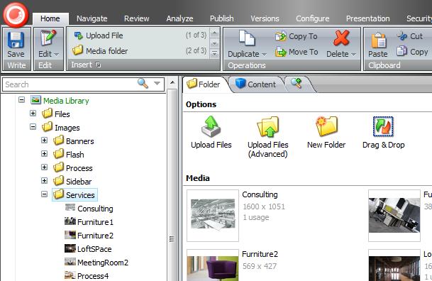 8.3 Uploading Media Files In the Media Library, there are three different ways to upload media files: Upload Files Upload Files (Advanced) Drag & Drop 8.3.1 Upload Files Use the Upload Files button to add single or multiple files to the Media Library.