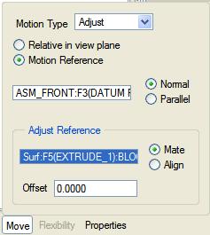 5.2. To specify a reference for rotation, select Motion Reference 6.5.2.1. Select rotation reference surface, plane, edge, or axis in workspace 6.5.2.2. If a surface is selected for a reference, specify Normal or Parallel 6.