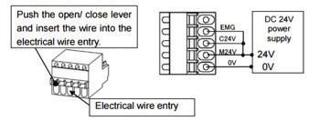 WIRING FOR THE CN1 FOR CONTROLLER POWER Figure 7 INSTALLING AND USING SOFTWARE TO RUN THE GRIPPER For more detailed instructions, use Section 5 from the LEH Series