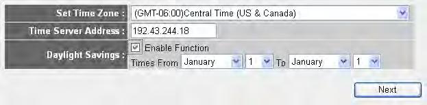 8. When the subsequent Time Zone screen displays, select your local time zone from the drop-down