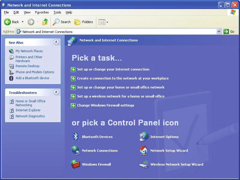 Control Panel, then click Network and Internet