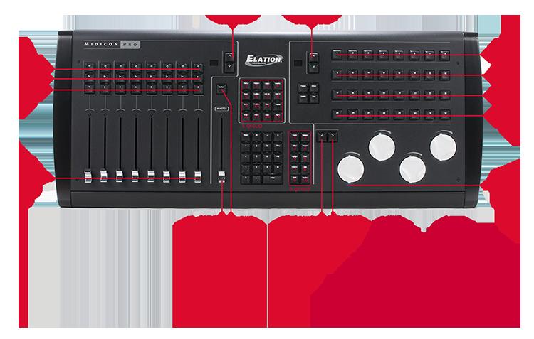 Figure 12.3: Elation MidiconPro preset is in a temporary memory. If you switch off the BCF-2000, the preset will be lost.