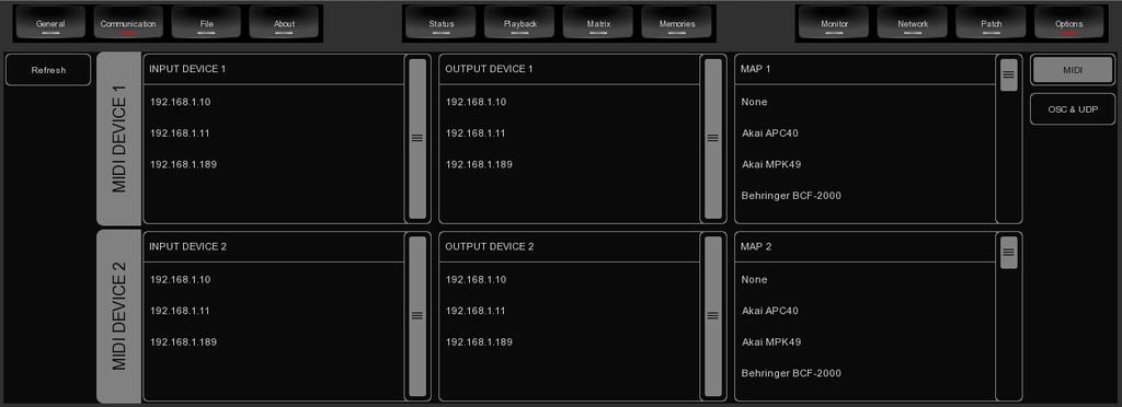 The software ships with a list of predefined Midi-maps. A midimap file describes the MIDI controller and how its features (buttons, faders, etc) are mapped to the EmulationPro UI.