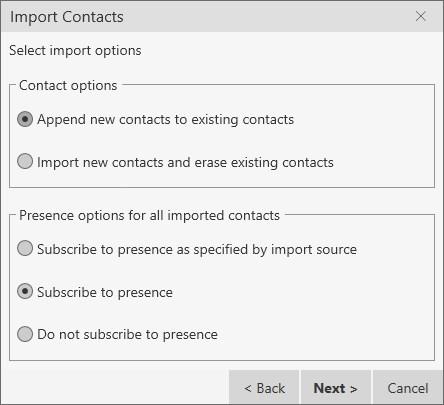 Exporting contacts You can export a contact list to a CSV,