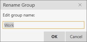 Renaming a group Right-click on a group in the List of contacts and select Rename Group.