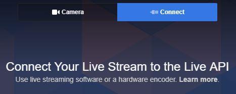 LIVE STREAMING ON YOUTUBE AND FACEBOOK Step 3 Click Camera at the top of the window, next to Connect.