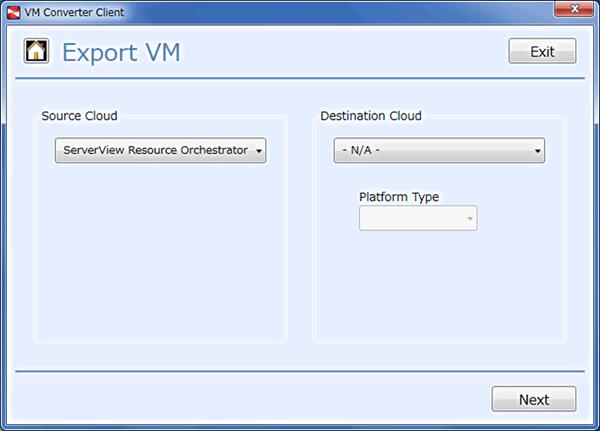 2. Select the source cloud system and the destination cloud