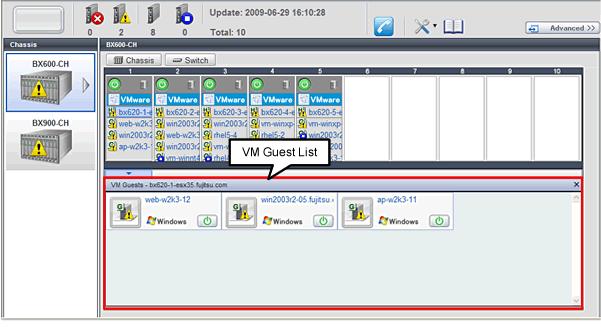 Figure 4.4 Blade Panel: VM Guest List A VM guest icon is shown on the left side of each VM guest displayed in the VM guest list. Table 4.