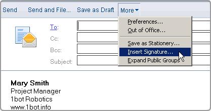 Create multiple signatures Use canned responses Create one default signature, and insert additional signatures from your desktop.