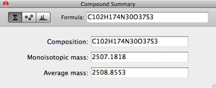 7. Mass Calculator Mass Calculator provides a tools for calculation of molecular masses of compounds, generation of ion series and isotopic pattern simulation.