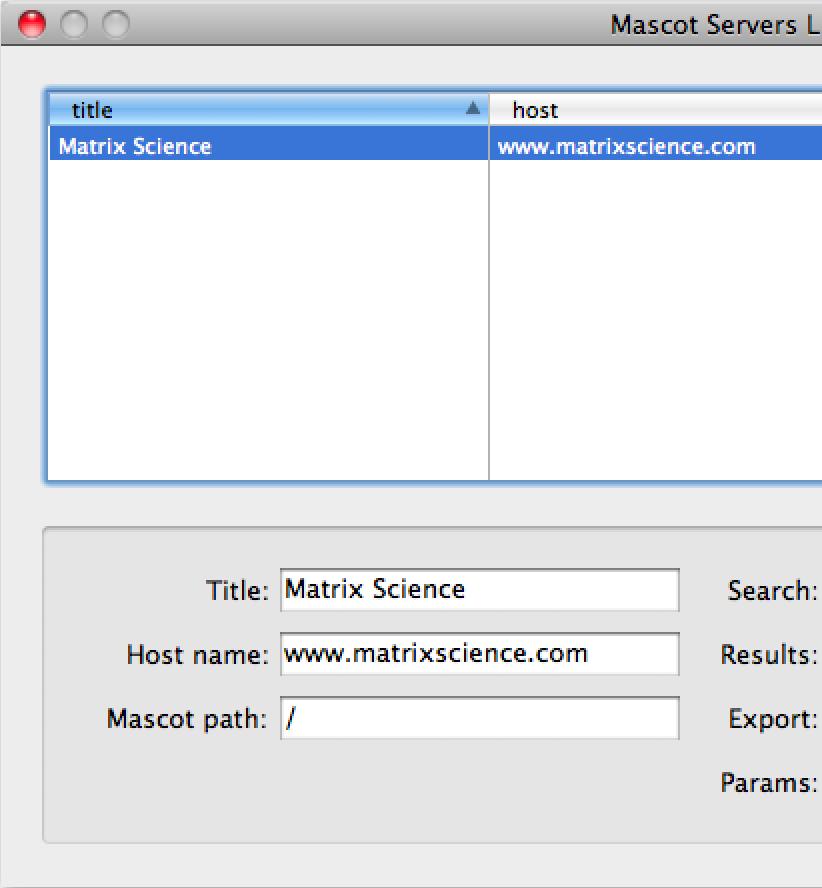 To show calibration masses library editor: Choose Libraries Calibration Masses from the main menu.