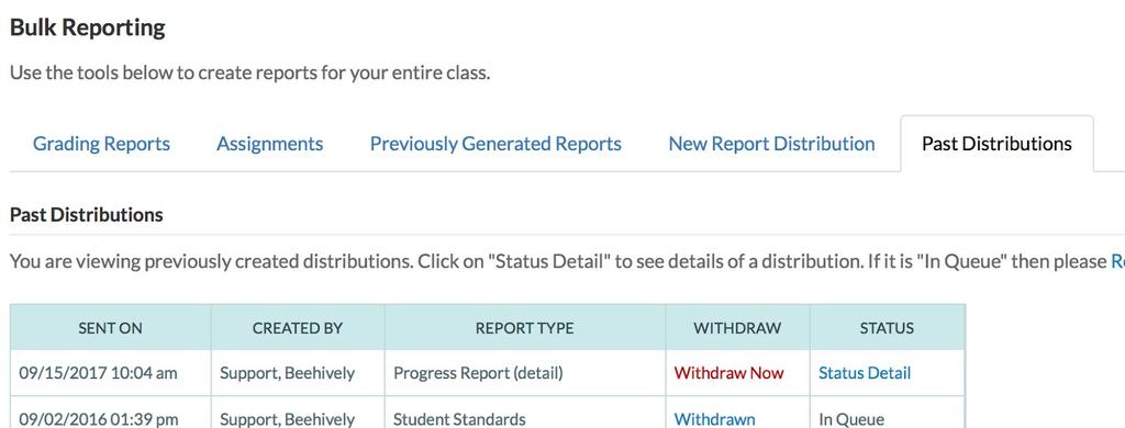 How can I see who has viewed the reports or who didn t receive them? You will be automatically directed to the Past Distributions tab once you have sent the report.