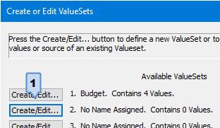 Create the Type 2 ValueSet: Sum of Values Keyed into Task Rows. "Costs" Next you will create a Type 2 ValueSet. These values are entered by specified time increments (daily, weekly, monthly, etc.