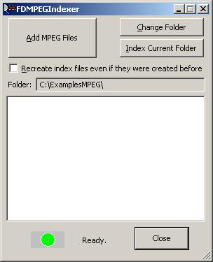 MPEG files playback The FDOnAir application provides playing back of video files coded in the MPEG format.