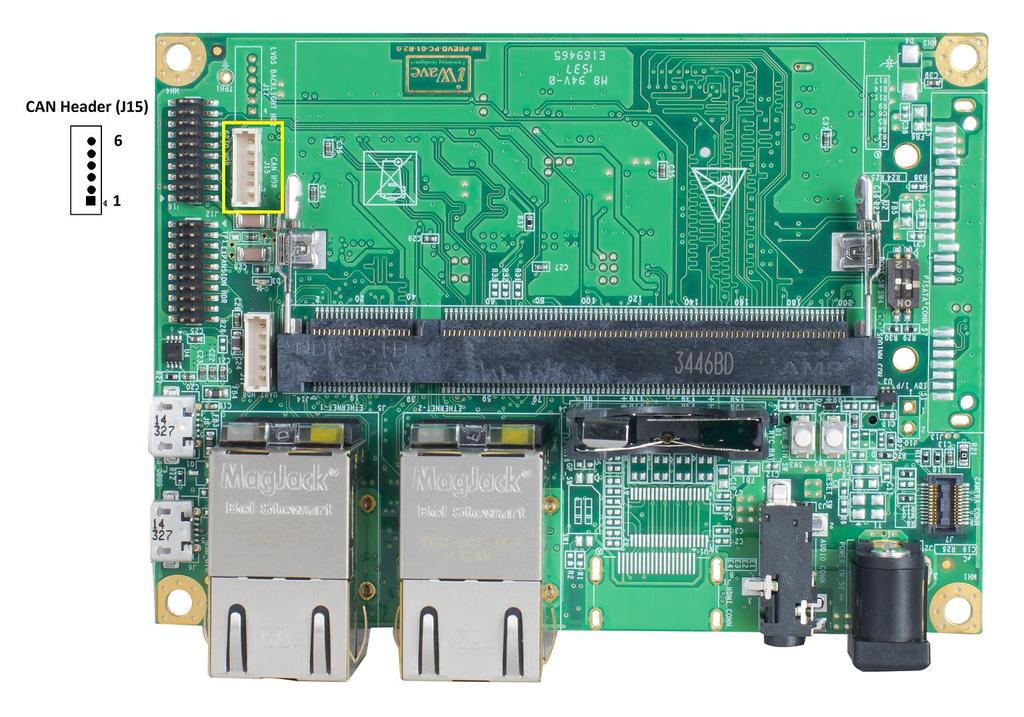 2.5.5 CAN Port i.mx6ul SODIMM Carrier Board supports CAN interface through i.mx6ul CPU s CAN1 interface.