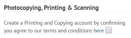 The PaperCut print service allows documents and web pages to be printed to the SHL MFDs from any Computer or laptop. To use the printing system you first need to register your card.