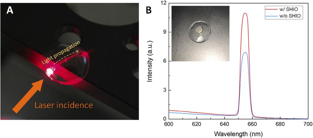 Fig. S6. Absorption spectrum of the aqueous solution of the blue gardenia dye. Fig. S7. (A) Photograph showing light propagation through the contact lens.
