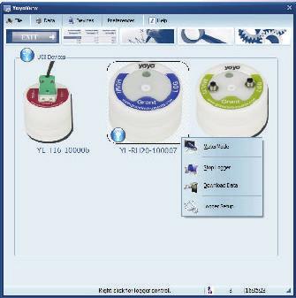 YoyoView SOFTWARE YoyoView (part number YY-100) The basic software, included with the logger, is suitable for configuring the