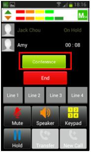 Establishing a conference call 1. Tap New Call when on active call 2.