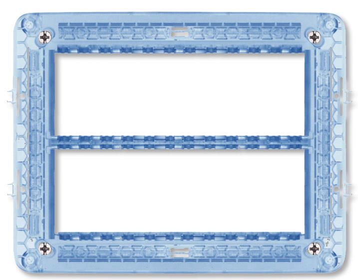 Armatura per scatola BL05P e BL05CG Frame for BL05P and BL05CG box 44A12 Armatura 12(6+6) moduli per scatola BL05P e BL05CG - setto amovibile - con viti 4,64 1 1 12(6+6) modules frame for BL05P and
