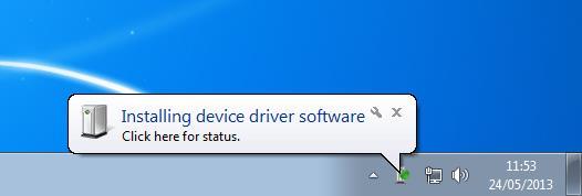 Device driver installation The PC will automatically detect that the enavtex receiver is connected and will attempt if necessary to install drivers for the