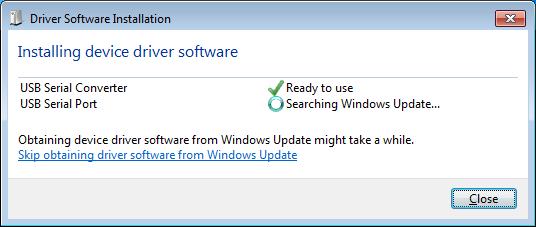 Searching the internet for the latest device drivers may take several minutes.