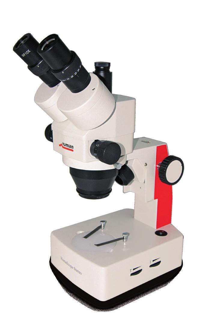 HumaScope Stereo Analyze your specimens in 3D > Zoom stereo microscope > Transmitted and reflected LED illumination > Versatile and