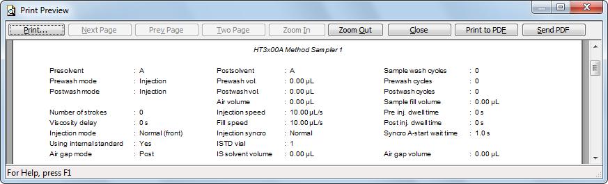 5 Report Setup 5 Report Setup Fig 11: HT3x00A report preview All autosampler-specific settings (that means the data from all sub-tabs of the