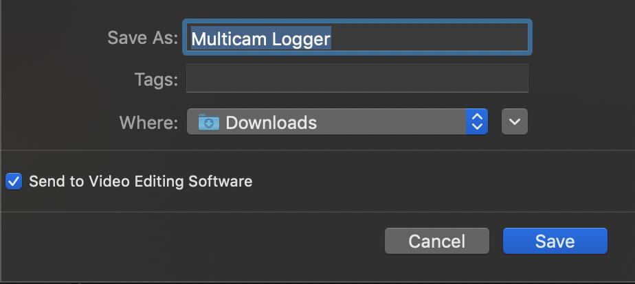 Here you may change The Project Name. By default it uses the name of the Multicam Logger document, but you can change it so the project and sequence in your editing solution have another name.