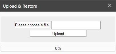 file that already stored before > click [Upload] button to restore the