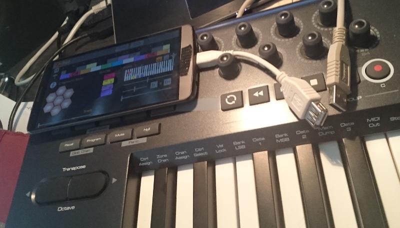 Midi Input with USB : Connecting a keyboard for input is very simple : Use the USB OTG cable described in midi in an out with USB section of this tutorial.
