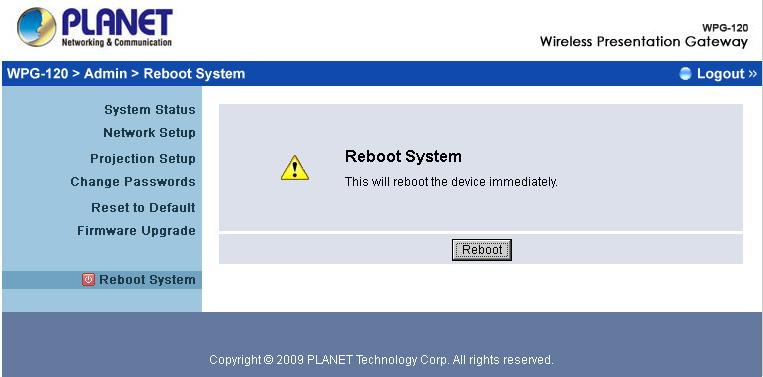 restart system <Reboot>: