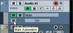 Hiding automation tracks To hide a single automation track, position the pointer over the top left border of the automation track in the Track list and click the Hide Automation Track button (the