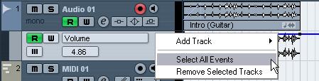 Selecting automation events To select a single automation break-point, click on it with the Arrow tool.