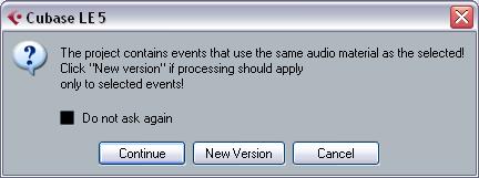 Background Audio processing in Cubase LE can be called non-destructive, in the sense that you can always undo changes or revert to the original versions.