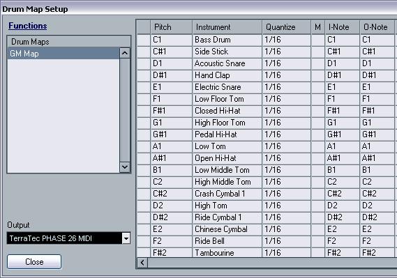 It can also be useful to select different channels and/or outputs for different sounds. This allows you to construct drum kits with sounds from several different MIDI devices, etc.