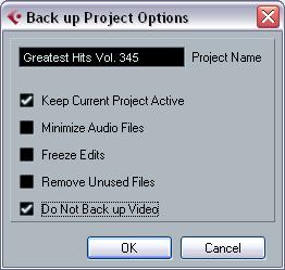 Back up Project This function is very useful if you want to move or backup your project. 1. Select Back up Project from the File menu.