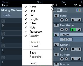 Background The user can customize the appearance and functionality of Cubase LE in various ways.
